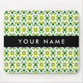 Leaf-Muster, grüne Blätter, Ihr Name Mousepad (Vorne)