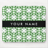 Leaf-Muster, grüne Blätter, Ihr Name Mousepad (Vorne)
