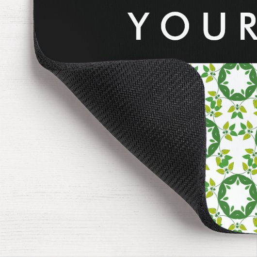 Leaf-Muster, grüne Blätter, Ihr Name Mousepad (Ecke)