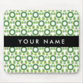 Leaf-Muster, grüne Blätter, Ihr Name Mousepad (Vorne)