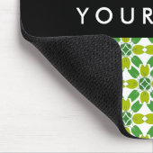 Leaf-Muster, grüne Blätter, Ihr Name Mousepad (Ecke)