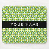 Leaf-Muster, grüne Blätter, Ihr Name Mousepad (Vorne)