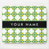 Leaf-Muster, grüne Blätter, Ihr Name Mousepad (Vorne)