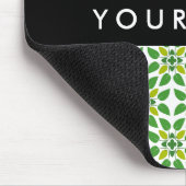 Leaf-Muster, grüne Blätter, Ihr Name Mousepad (Ecke)