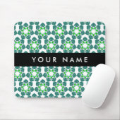 Leaf-Muster, grüne Blätter, Ihr Name Mousepad (Mit Mouse)