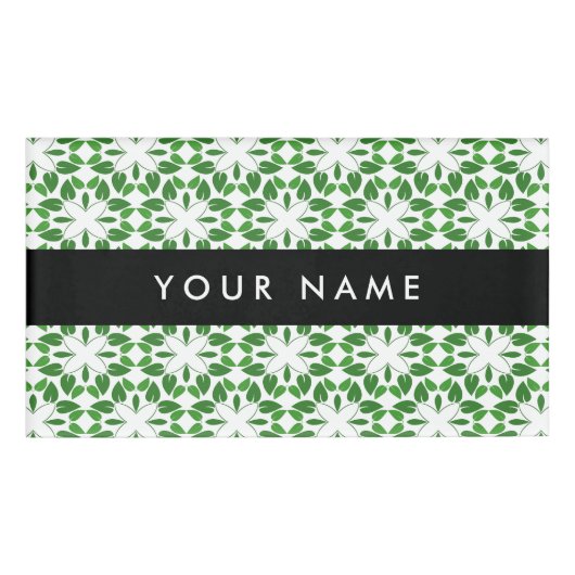 Leaf-Muster, grüne Blätter, Ihr Name Namenschild (Vorderseite)