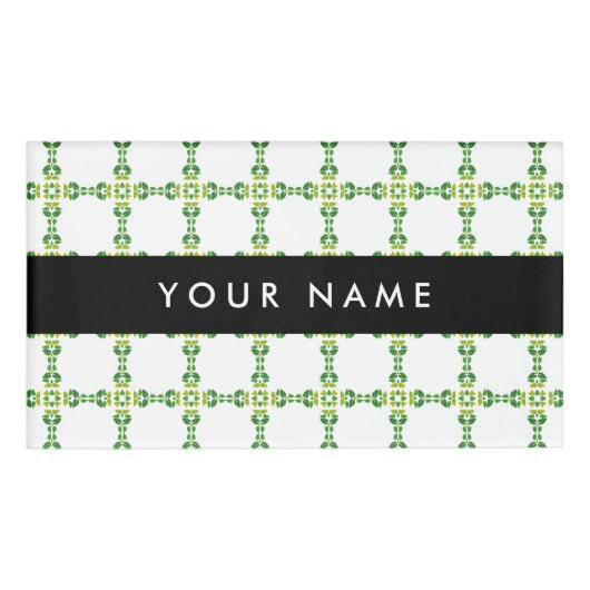 Leaf-Muster, grüne Blätter, Ihr Name Namenschild (Vorderseite)