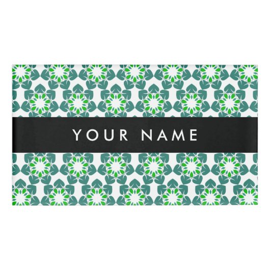 Leaf-Muster, grüne Blätter, Ihr Name Namenschild (Vorderseite)