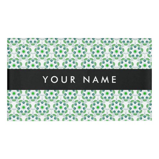 Leaf-Muster, grüne Blätter, Ihr Name Namenschild (Vorderseite)