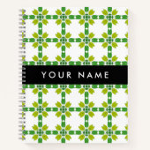 Leaf-Muster, grüne Blätter, Ihr Name Notizblock (Vorderseite)