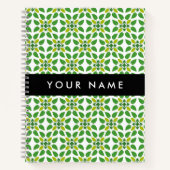 Leaf-Muster, grüne Blätter, Ihr Name Notizblock (Vorderseite)