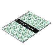 Leaf-Muster, grüne Blätter, Ihr Name Notizblock (Linke Seite)