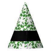 Leaf-Muster, grüne Blätter, Ihr Name Partyhütchen (Rückseite)