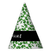 Leaf-Muster, grüne Blätter, Ihr Name Partyhütchen (Rechts)