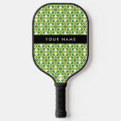 Leaf-Muster, grüne Blätter, Ihr Name Pickleball Schläger (Vorderseite)