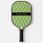 Leaf-Muster, grüne Blätter, Ihr Name Pickleball Schläger (Rückseite)