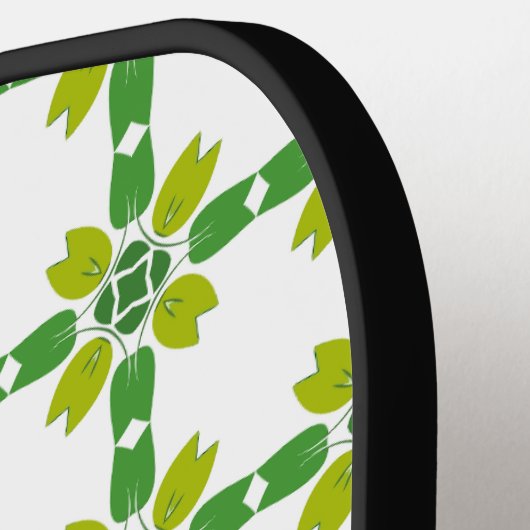 Leaf-Muster, grüne Blätter, Ihr Name Pickleball Schläger (Linke Seite)