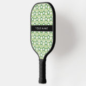 Leaf-Muster, grüne Blätter, Ihr Name Pickleball Schläger (Links)