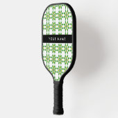 Leaf-Muster, grüne Blätter, Ihr Name Pickleball Schläger (Links)