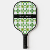 Leaf-Muster, grüne Blätter, Ihr Name Pickleball Schläger (Vorderseite)