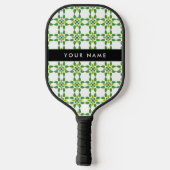 Leaf-Muster, grüne Blätter, Ihr Name Pickleball Schläger (Rückseite)