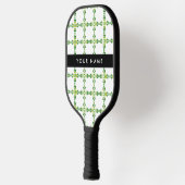 Leaf-Muster, grüne Blätter, Ihr Name Pickleball Schläger (Links)