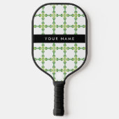 Leaf-Muster, grüne Blätter, Ihr Name Pickleball Schläger (Rückseite)
