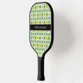 Leaf-Muster, grüne Blätter, Ihr Name Pickleball Schläger (Links)