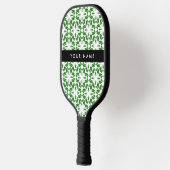 Leaf-Muster, grüne Blätter, Ihr Name Pickleball Schläger (Links)