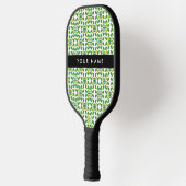 Leaf-Muster, grüne Blätter, Ihr Name Pickleball Schläger (Links)