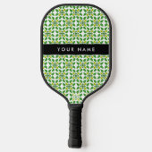 Leaf-Muster, grüne Blätter, Ihr Name Pickleball Schläger (Rückseite)