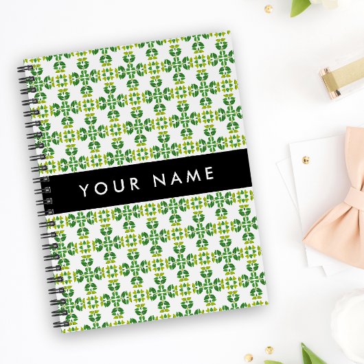Leaf-Muster, grüne Blätter, Ihr Name Planer