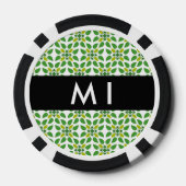 Leaf-Muster, grüne Blätter, Ihr Name Pokerchips (Rückseite)