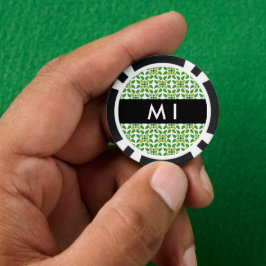 Leaf-Muster, grüne Blätter, Ihr Name Pokerchips