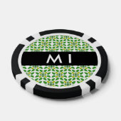 Leaf-Muster, grüne Blätter, Ihr Name Pokerchips (Einzeln)