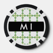 Leaf-Muster, grüne Blätter, Ihr Name Pokerchips (Rückseite)
