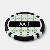 Leaf-Muster, grüne Blätter, Ihr Name Pokerchips (Einzeln)