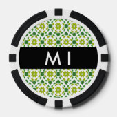 Leaf-Muster, grüne Blätter, Ihr Name Pokerchips (Vorderseite)
