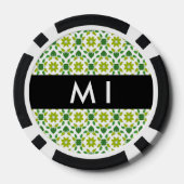 Leaf-Muster, grüne Blätter, Ihr Name Pokerchips (Rückseite)