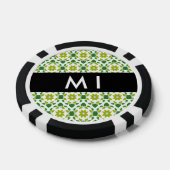 Leaf-Muster, grüne Blätter, Ihr Name Pokerchips (Einzeln)