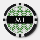 Leaf-Muster, grüne Blätter, Ihr Name Pokerchips (Vorderseite)