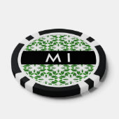 Leaf-Muster, grüne Blätter, Ihr Name Pokerchips (Einzeln)