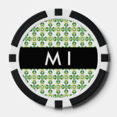 Leaf-Muster, grüne Blätter, Ihr Name Pokerchips (Vorderseite)
