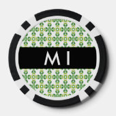 Leaf-Muster, grüne Blätter, Ihr Name Pokerchips (Rückseite)