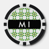 Leaf-Muster, grüne Blätter, Ihr Name Pokerchips (Vorderseite)