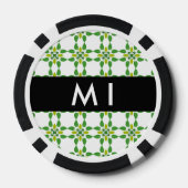 Leaf-Muster, grüne Blätter, Ihr Name Pokerchips (Rückseite)