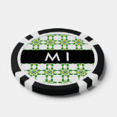 Leaf-Muster, grüne Blätter, Ihr Name Pokerchips (Einzeln)