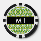 Leaf-Muster, grüne Blätter, Ihr Name Pokerchips (Vorderseite)