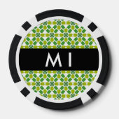 Leaf-Muster, grüne Blätter, Ihr Name Pokerchips (Rückseite)