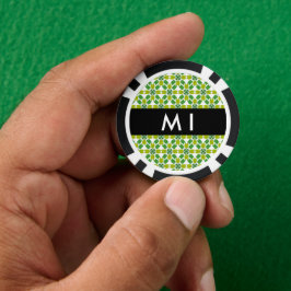 Leaf-Muster, grüne Blätter, Ihr Name Pokerchips